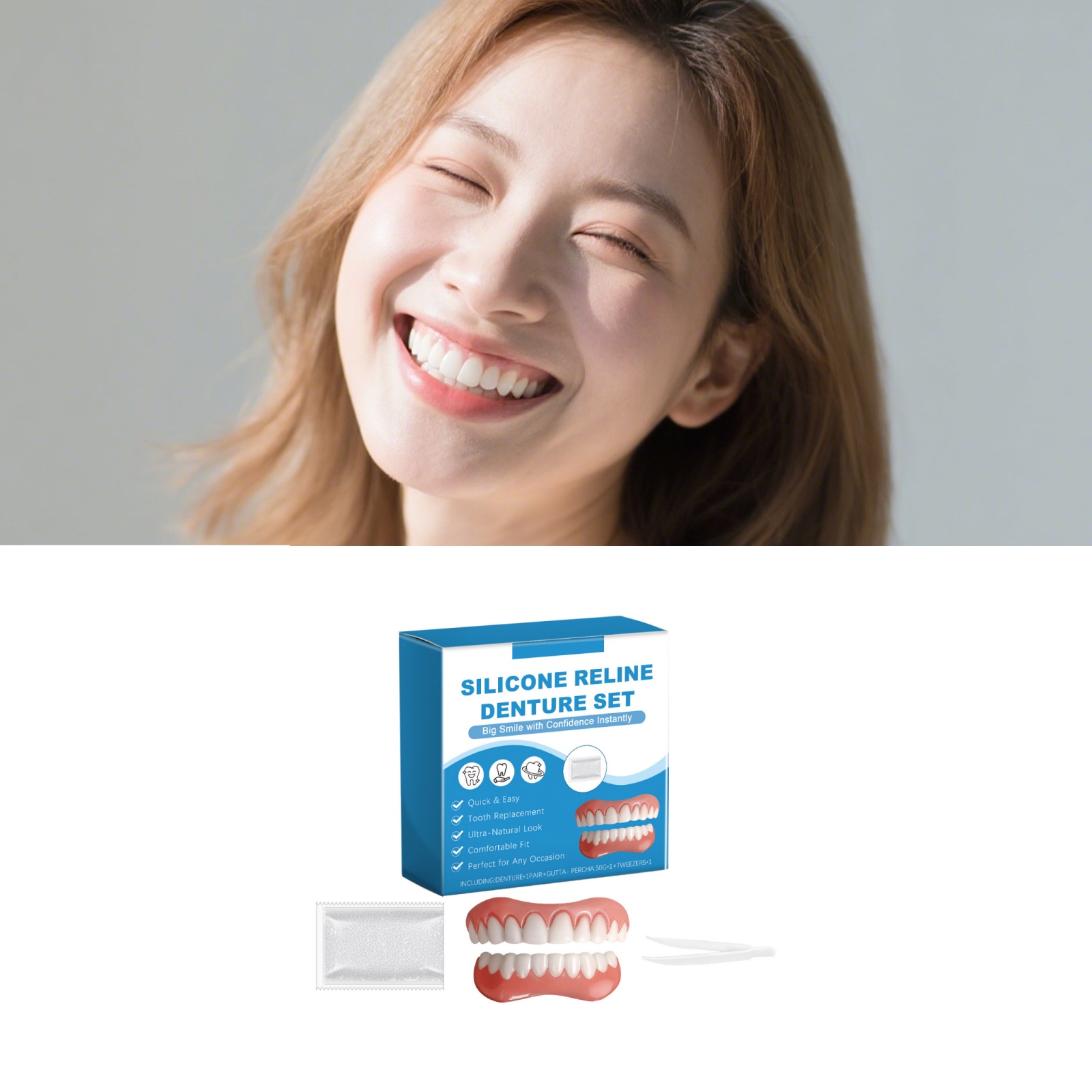 Denture Full Set Over Gums Kit – Full Cover Adhesive recenzja i cena
