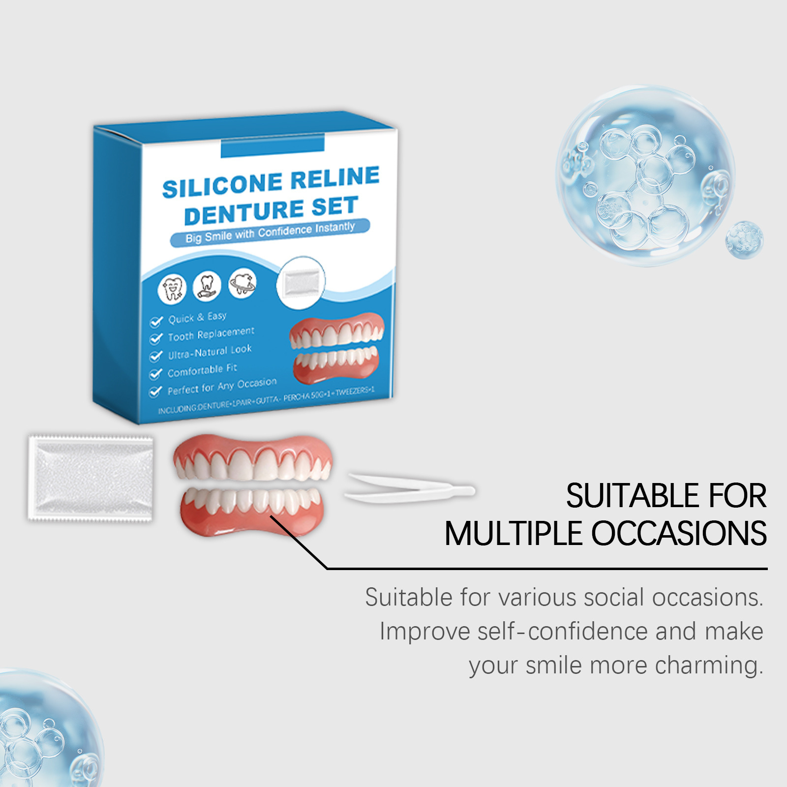 Denture Full Set Over Gums Kit – Full Cover Adhesive recenzja i cena