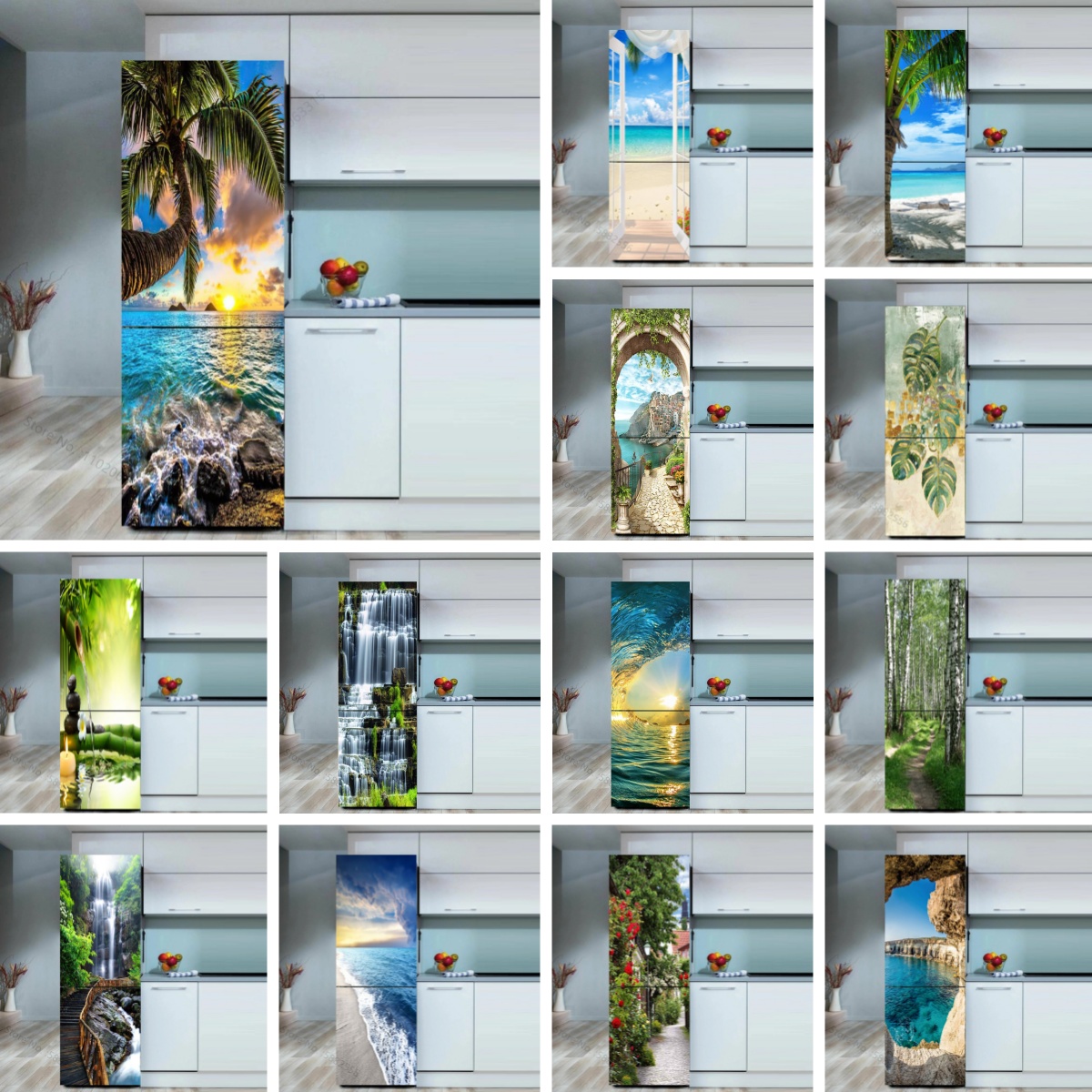 Seaside Beach Fridge Sticker D – Full Cover Adhesive recenzja i cena