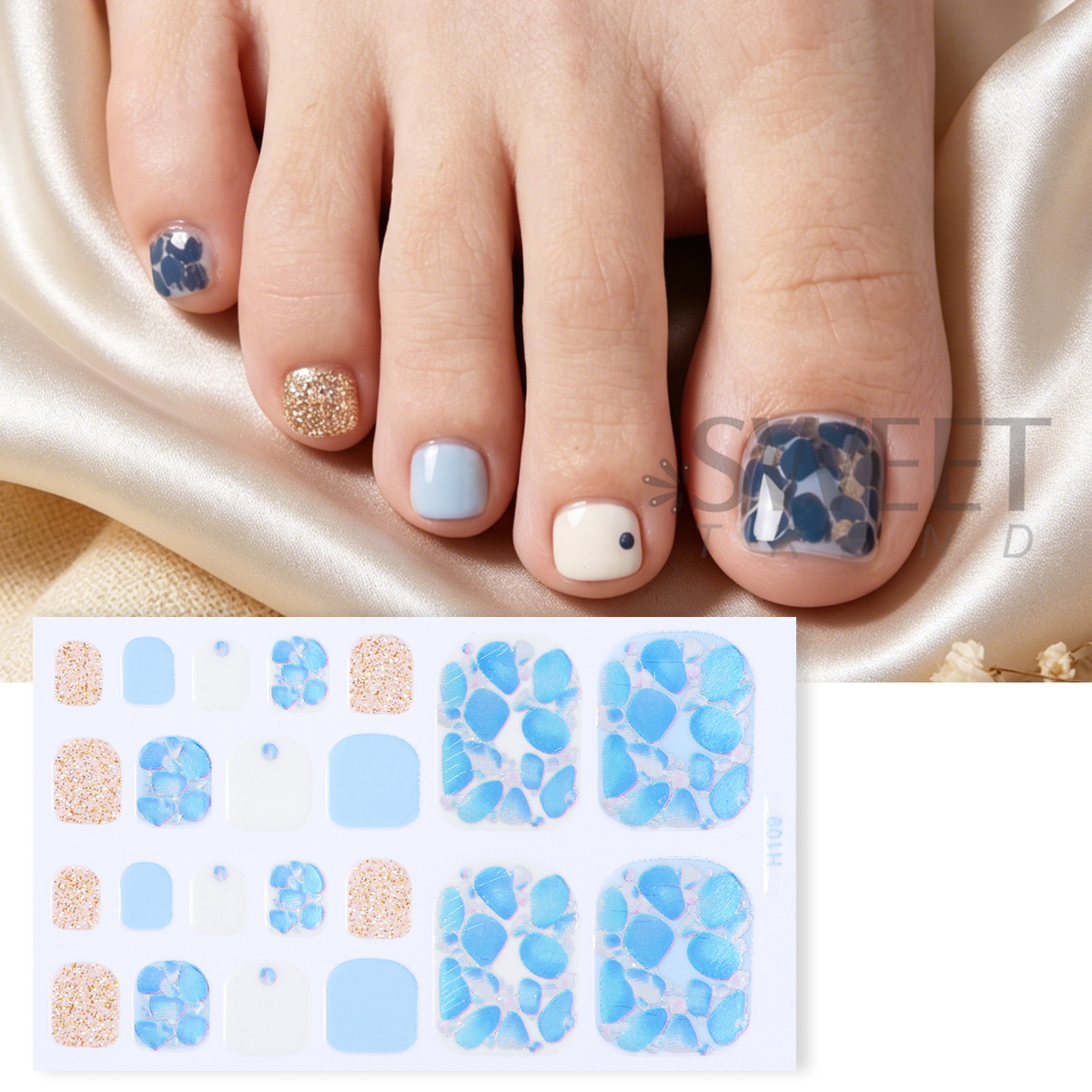 5pcs Elegant Rhinestone Design – Full Cover Adhesive recenzja i cena