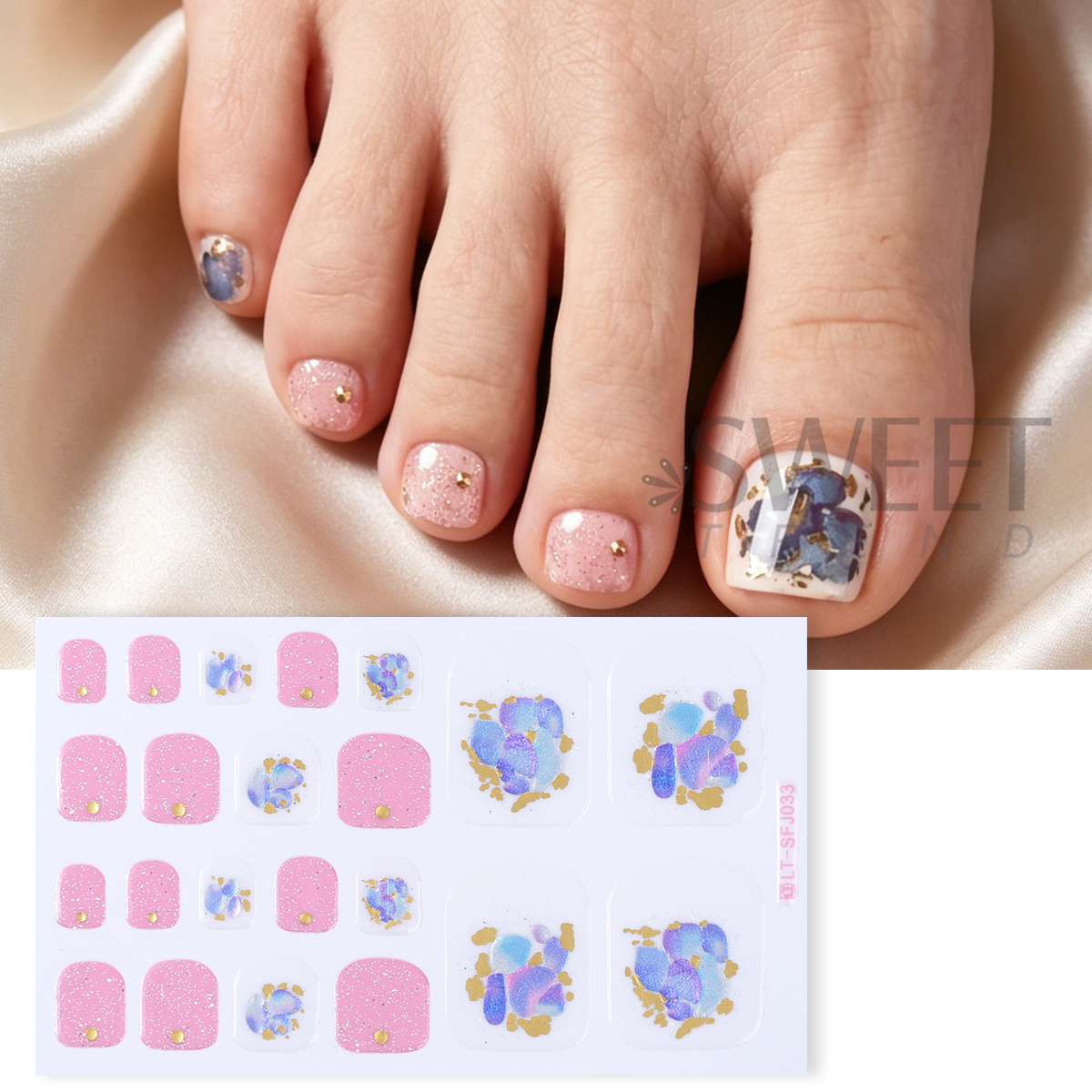5pcs Elegant Rhinestone Design – Full Cover Adhesive recenzja i cena
