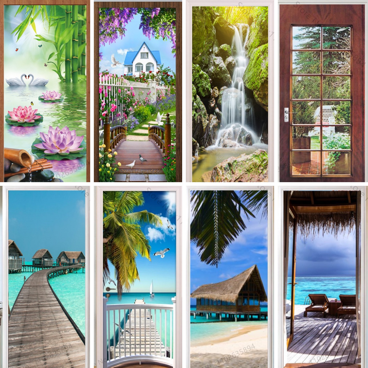 Natural Scenery Beach Waterfal – Full Cover Adhesive recenzja i cena