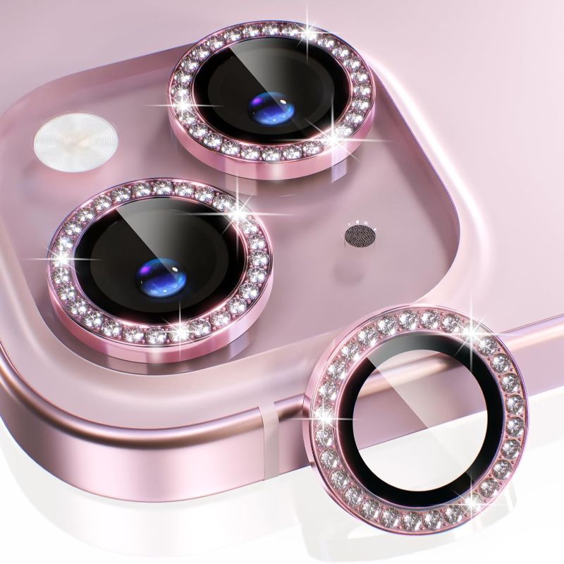 1PC Pink Glitter Diamond Camer – Tempered Glass Screen 9H recenzja i cena