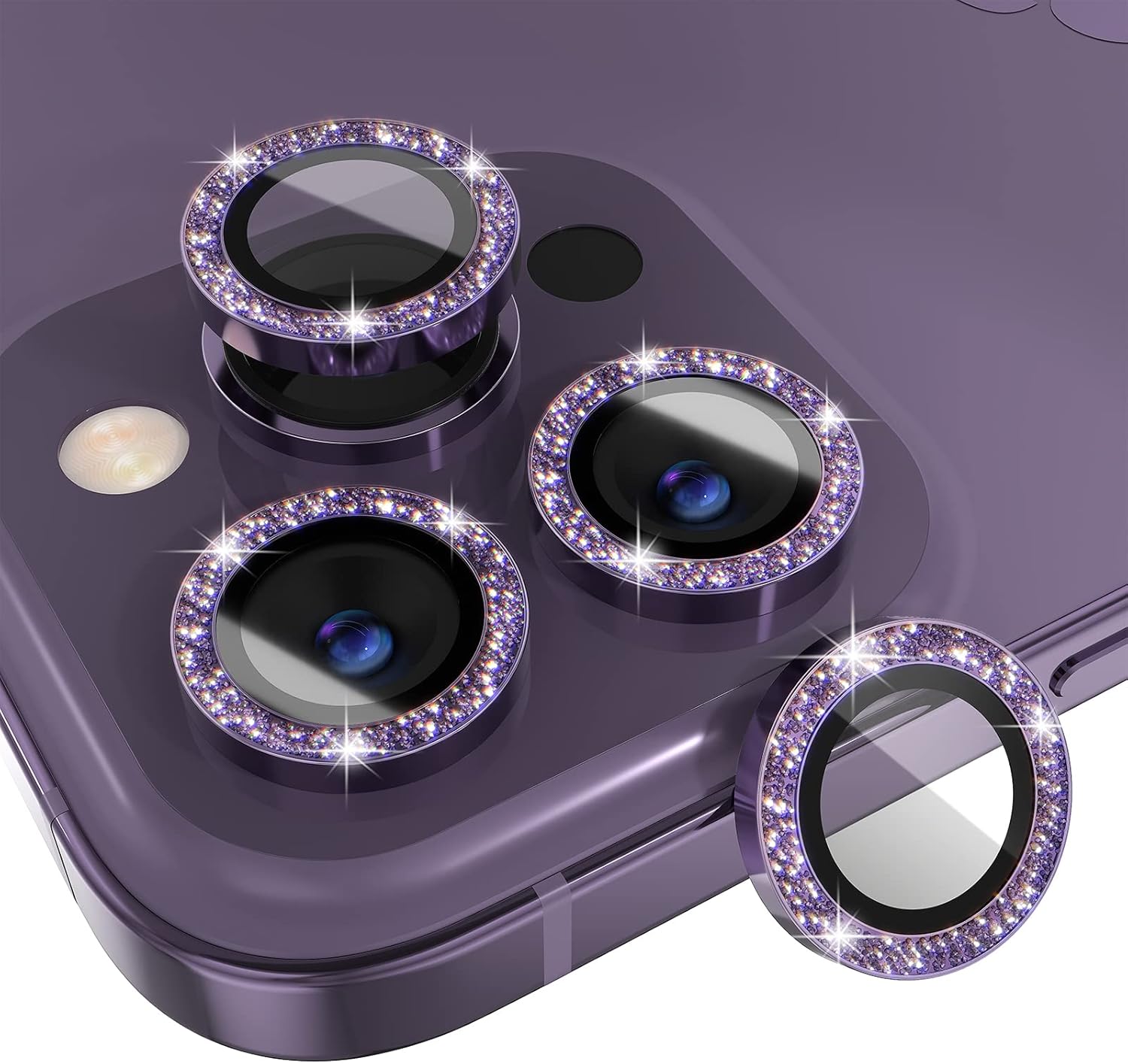 1Set Bling Glitter Purple Came – Tempered Glass Screen 9H recenzja i cena