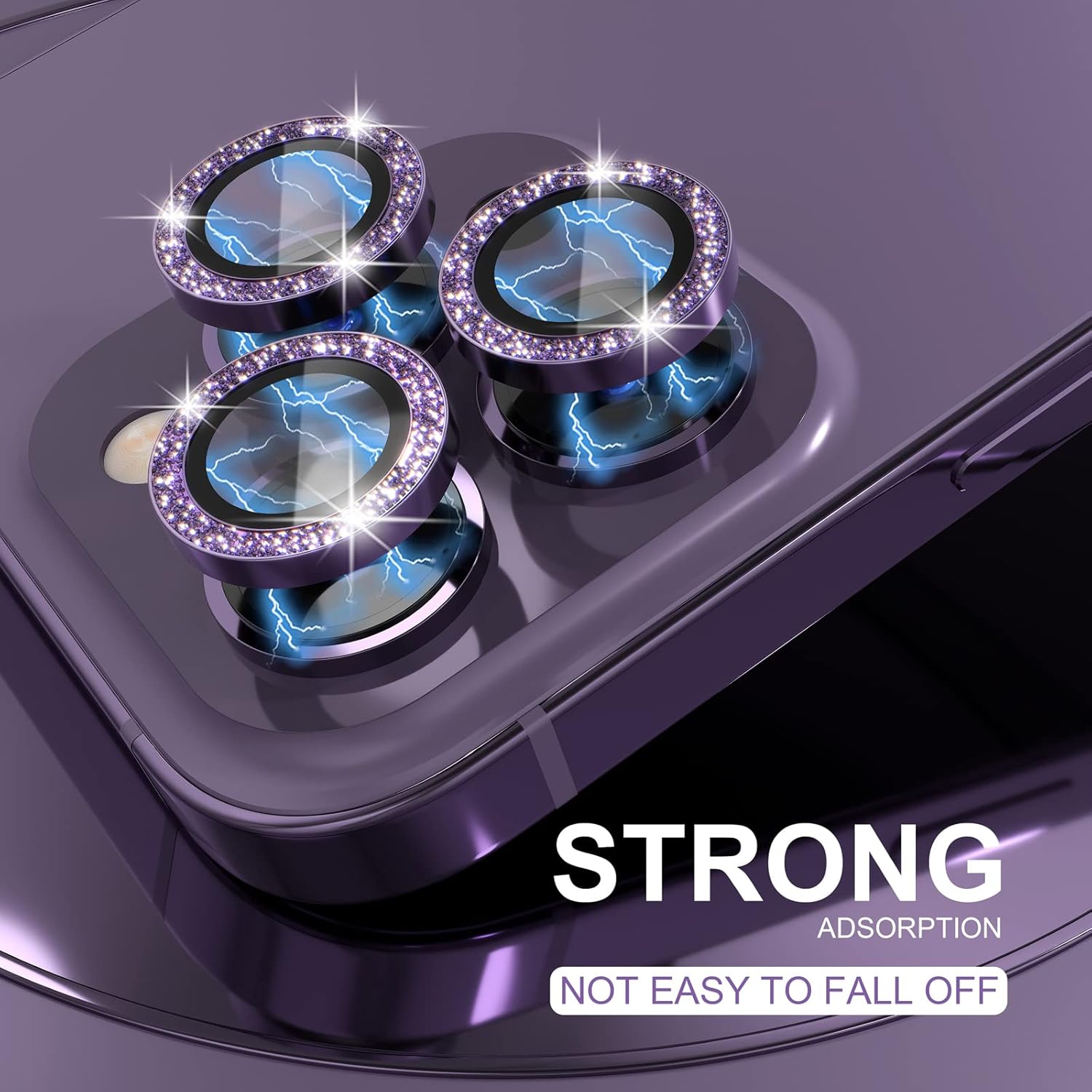 1Set Bling Glitter Purple Came – Tempered Glass Screen 9H recenzja i cena