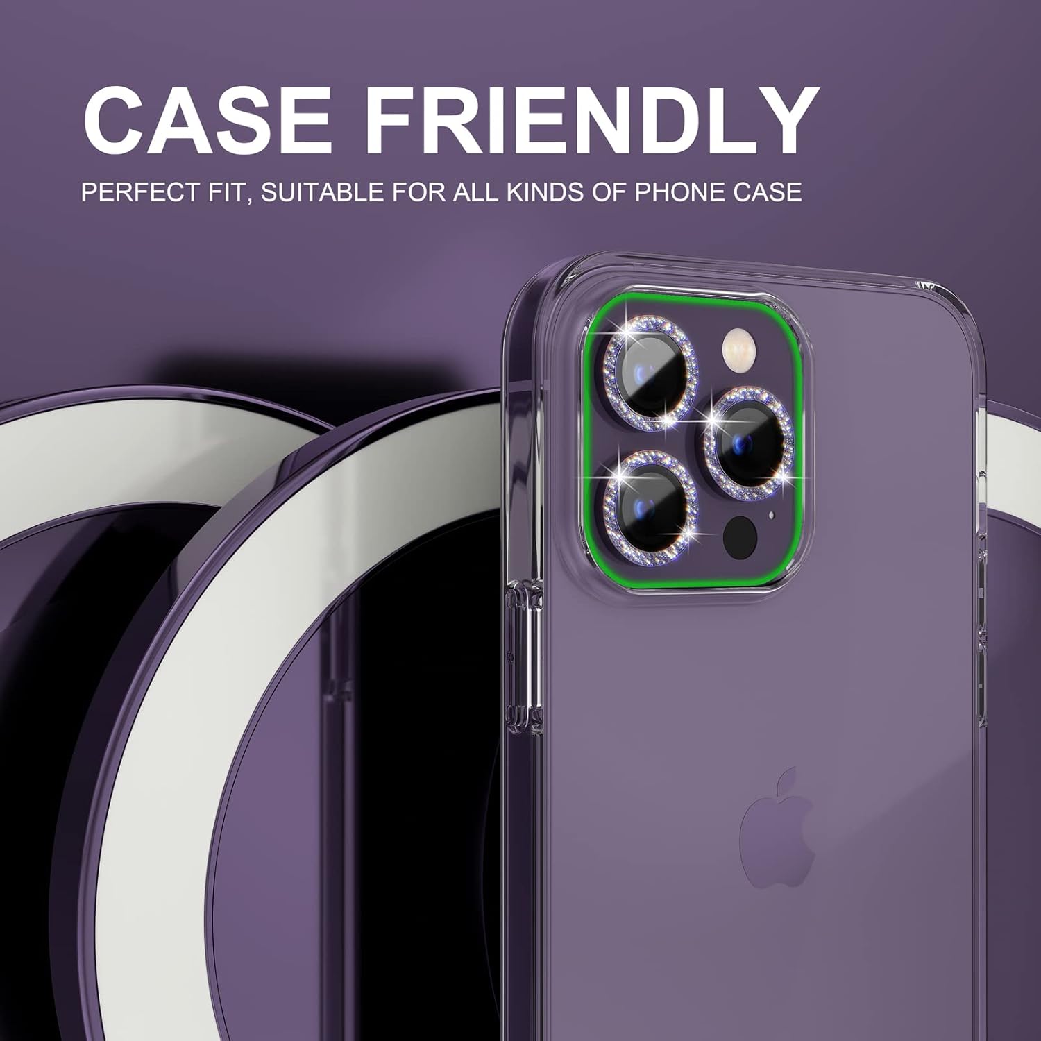 1Set Bling Glitter Purple Came – Tempered Glass Screen 9H recenzja i cena