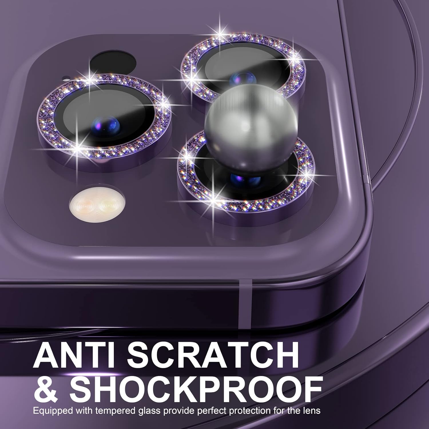 1Set Bling Glitter Purple Came – Tempered Glass Screen 9H recenzja i cena